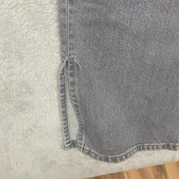 Boohoo Man Jeans Mens 30x32 Gray Button Fly Relaxed Baggie Split Hem Y2K Grunge - Picture 9 of 12